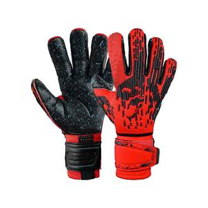 Gants de gardien de but professionnels en latex allemand unisexe, personnalisables, antidérapants, avec paume intégrale et fermeture auto-agrippante hybride à doigts plats - Product Image 1