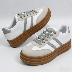 Vendita Diretta di Fabbrica: <span class=keywords><strong>Scarpe</strong></span> Casual da <span class=keywords><strong>Donna</strong></span> con Suola Spessa, Bianche, con Lacci, Traspiranti, Sportive, in Gomma, con Soletta in Rete per Autunno ed Estate - Product Image 3