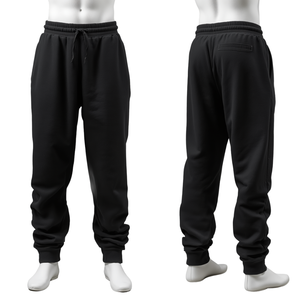 Pantalon de survêtement empilé en coton léger MATEX SPORTS pour homme avec taille élastique – Mode streetwear hiver - Product Image 3