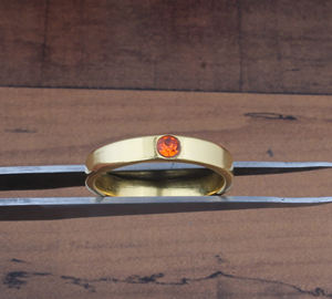 แหวนเงินแท้ชุบทองประดับพลอยซิทรินธรรมชาติและพลอยโกเมนสีแดงส้มระยิบระยับ สำหรับผู้หญิง เหมาะสำหรับงานหมั้น งานแต่งงาน และงานเลี้ยง - Product Image 4