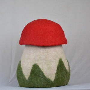 High Quality Wool <b>Felt</b> Mushroom Design Cat Cave for Pets - Handmade <b>Felt</b> Cave - Pet Friendly House - Product Image 3