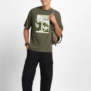 OEM 100% Cotton 300g Quick Dry <b>Running</b> Gym Training Blank Tee Men Breathable Knitted <b>Animal</b> Print O-Neck Teamwear Bulk T-Shirts - Product Image 2