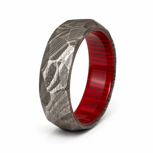 Anillo de Acero de Damasco Hecho a Mano Personalizado Jexmoo con Caja de Anillo con Impresión Digital, Regalo Perfecto para el Día del Padre para Papá, Esposo, Novio - Product Image 5