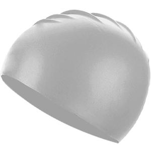 Gorro de natación de silicona de color puro, ajuste elástico unisex, gris - Product Image 1