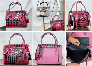 Sac à bandoulière de luxe 2026 en cuir véritable de vachette, style occidental, motif à carreaux, fait main, nouveau sac fourre-tout pour femme - Product Image 3