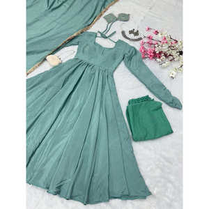 ชุด anarkali ที่สวยงาม-ด้านล่างและ dupatta สำหรับงานปาร์ตี้ชุดราตรี - Product Image 4