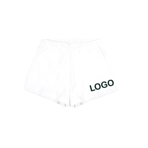 Pantalones Cortos Deportivos Blancos Bordados Syracuse para Mujer 2026, Felpa de Algodón Premium de 450 GSM, Lavado Enzimático, Cintura Elástica - Product Image 4