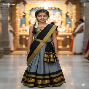 Fabricante de Lehenga Choli y Dupatta de seda tejida a mano de buena calidad para festivales, con trabajo de tejido, de la India. - Product Image 1