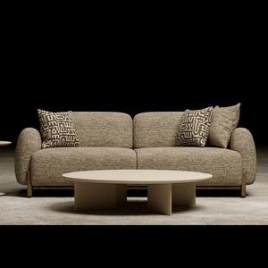 Designer Chesterfield Traditional Velvet Curved Upholstered <b>Sofa</b> Set with Plush Cushions and Wood <b>Legs</b> <b>for</b> Elegant Interiors - Product Image 3