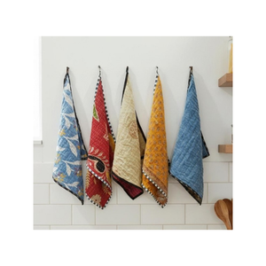 Serviette de cuisine en coton tissée à la main 40x60cm 180GSM 200TC Gaufrée OEKO-TEX BSCI Faible MOQ Fourniture hôtelière OEM ODM Inde B2B - Product Image 1
