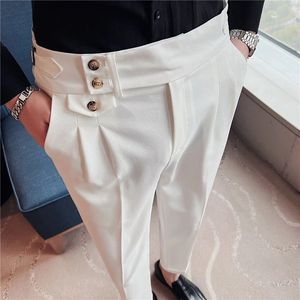 Custom Men Business Dress Pants Temperament <b>Trousers</b> Office Slim <b>Suit</b> Pants <b>Wedding</b> Street Wear New High Waist Solid Color - Product Image 3