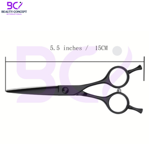 Tijeras de Peluquería Negras Sólidas con Reposa Dedos, Venta al por Mayor, Logotipo Personalizado, Tijeras de Acero Inoxidable para un Estilismo Preciso - Product Image 6
