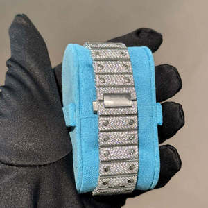 Montres automatiques mécaniques japonaises ZAWO HOUSE en acier inoxydable avec cadran en verre et bracelet en silicone, serties de diamants moissanite, pour unisexe - Product Image 3