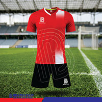 Maillots de football respirants personnalisés avec logo imprimé, 100 % polyester, ensemble complet de tenue de football, uniforme d'équipe, sublimé, unisexe