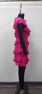 Pink Asymmetric Ruffle Mini <b>Dress</b> <b>Sleeveless</b> A-Line Chiffon <b>Summer</b> Party Casual <b>Dress</b> - Product Image 3