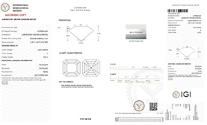 Diamante Cultivado en Laboratorio CVD con Corte Asscher, Claridad VVS2, Color E, 2.00 Quilates, con Certificado IGI, Perfecto para Colgante - Product Image 2