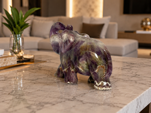 Natural Amethyst Crystal <b>Elephant</b> Statue | Polished Handmade Eco-Friendly Model Sculpture | Luxury Home Decor <b>Gift</b> | Wholesale - Product Image 2