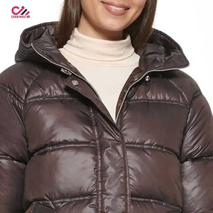 Veste matelassée sur mesure pour femme, veste d'hiver, veste d'extérieur, manches longues, rembourrage en polyester, fermeture éclair, couleur unie, épaisse et chaude - Product Image 6