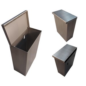 Decorative <b>Metal</b> Waste <b>Bin</b> Stylish Garbage Can for Living Room - Product Image 5