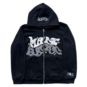 Custom Luxury Puff Print Hoodie Heavyweight 500GSM <b>Thick</b> <b>Fleece</b> Oversized Acid Wash Streetwear Men Pullover Sweatshirt OEM - Product Image 1