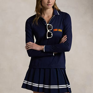 Polo de manga corta con cremallera de 1/4, 230 g/m², 100 % algodón, de alta calidad, ODM/OEM, con logotipo, informal, para golf, para mujer. - Product Image 1