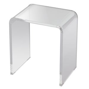 C-Shaped Lucite Side <b>Table</b> <b>Clear</b> Acrylic End <b>Table</b> for Living Room Bedroom Snack Drink Food Used Console <b>Tables</b> - Product Image 1