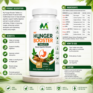 MY HERBALS MY HUNGER BOOSTER Tabletas de Extracto, Estimulante del Apetito Natural, Favorece una Digestión Saludable y una Mejor Absorción de Nutrientes - Product Image 6