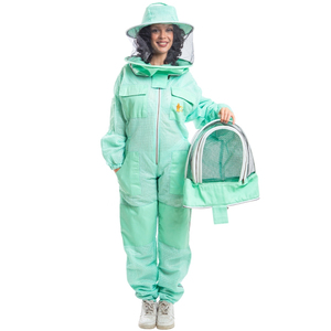 Combinaison d'apiculture à double voile, voile en maille ventilée à 3 couches et voile rond, poignets élastiques, plusieurs poches, avec options OEM ODM - Product Image 3