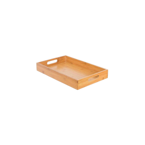 Bandeja de Servir Minimalista de Bambú Ecológica, Bandeja de Madera Natural para Desayuno y Cena, para Servir Comida en la Cocina y Decoración del Hogar - Product Image 1