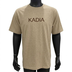 เสื้อยืดสีเบจผู้ชายสั่งทำโลโก้ขายส่ง ผ้าฝ้าย 100% ระบายอากาศได้ดี คุณภาพสูง แขนสั้น คอกลม สำหรับผู้ชาย - Product Image 1