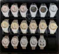 Montre-bracelet de luxe unisexe en acier inoxydable avec chronographe, cadran en verre, diamants et charme antique, idéale pour le sport et la mode.