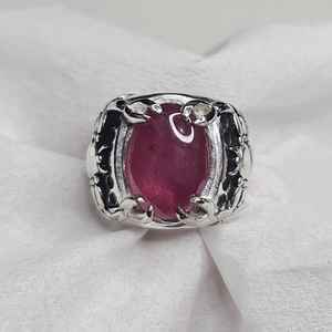 Natural <b>Ruby</b> <b>Mens</b> <b>Ring</b> Alpaca Mixed Metal Scorpion Handmade Gemstone Silver <b>Ring</b> Luxury Jewelry Gift For <b>Men</b> - Product Image 1