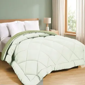 Couette élégante vert clair en microfibre 90 GSM pour l'hiver, respirante, écologique, douce, légère et confortable pour un sommeil réparateur - Product Image 3