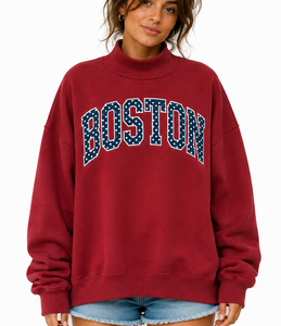 Sudadera Oversize de Cuello Alto para Mujer con Diseño Bordado, de Algodón y Poliéster, Forro Polar Transpirable, Manga Larga, Estilo Casual Urbano - Product Image 1