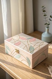 Eco-Friendly Handcrafted Wooden Hand Painted <b>Box</b> with Artistic <b>Floral</b> Design, Multipurpose Storage <b>Box</b> for Jewelry, Gifts & Home - Product Image 5