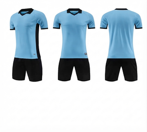 Uniforme Deportivo Personalizado Azul Claro de Primera Calidad, Uniforme de Fútbol Ecológico 100% Poliéster de Malla de Secado Rápido, Unisex, Deportivo - Product Image 1