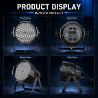 Projecteur LED PAR 54x3W RGB 3-en-1 DMX512 pour scène, DJ, discothèque et éclairage de fête