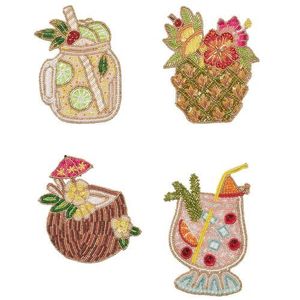 Posavasos bordado de cuentas de semillas hecho a mano creativo para configuración de comedor Juego de posavasos de cuentas de semillas ecológicas para lujo - Product Image 4