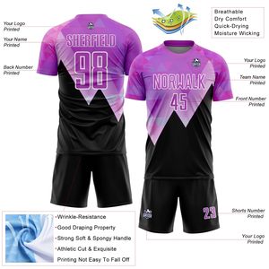 Uniforme de Fútbol Personalizado, Camisetas de Fútbol con Impresión por Transferencia de Calor, Manga Corta, Secado Rápido, Trajes de Fútbol, Camisetas Deportivas - Product Image 3