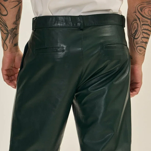 Men's <b>PU</b> Leather Cargo <b>Shorts</b> Button Fly Mid Waist Waterproof Quick Dry Breathable Colored High Street Style for Daily Wear - Product Image 6