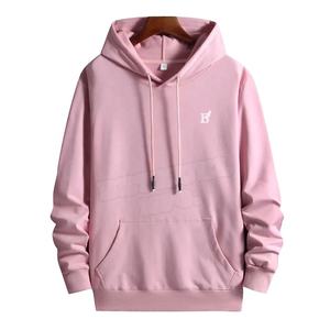 เสื้อฮู้ดผู้ชายผ้าคอตตอนผสมฝรั่งเศสโอเวอร์ไซส์ผ้าฟลีซหนาเปิดไหล่เรียบกำหนดเองได้ - Product Image 1