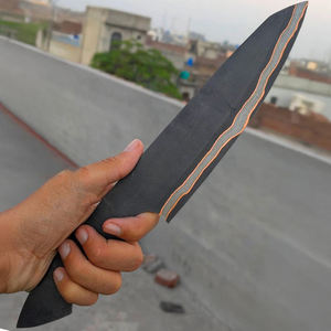 Cuchillo de chef de acero damasco y cobre forjado a mano, hecho a medida por PAK ENTERPRISES, con hoja completa sin acabado para cocina y cuchillos personalizados. - Product Image 2
