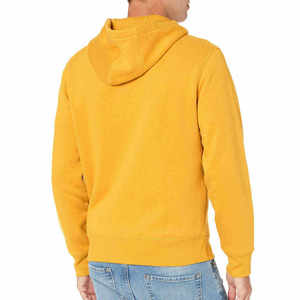 เสื้อฮู้ดผู้ชายแบบซิป ผ้าฟลีซ สีพื้น ทรงลำลอง ใส่สบาย 100% ผ้าฝ้าย เหมาะสำหรับใส่ในฤดูใบไม้ร่วง สีเหลือง - Product Image 3