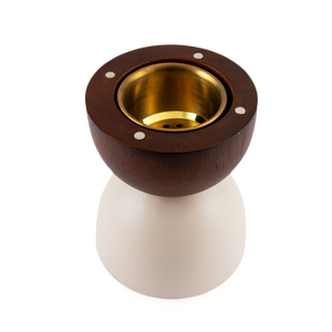 Brûleur d'encens en bois bicolore moderne en gros, encensoir de luxe en bois de manguier avec couvercle en maille et pinces dorées pour la décoration intérieure - Product Image 2