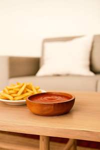 Assiette en bois de manguier, plateau de service pour légumes, bol à salade de fruits, plat de service en bois pour la cuisine (10,5x10,5x2 CM) - Product Image 4