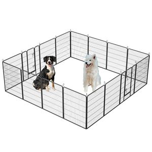 Box per animali domestici portatile da esterno per cani grandi/medi/piccoli 40 \ "stenella per cani altezza penna per esercizio per martelli finitura 16 pannelli cane - Product Image 1