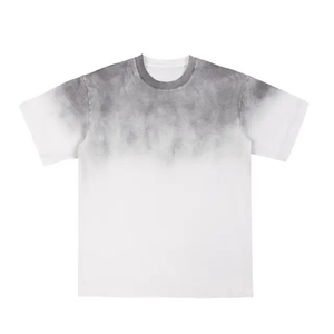 <b>Men's</b> <b>Tie</b>-Dye Cotton T-Shirt Short Sleeve O-Neck Regular Fit Casual Knitted Solid <b>Blue</b> Color - Product Image 3