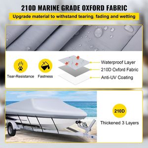 Housse de bateau robuste en polyester marin 600D imperméable et remorquable pour bateaux à coque en V de 14 à 16 pieds, largeur de flotteur 90 pouces - Product Image 3