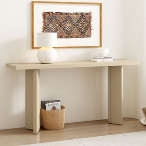 Consolle U_STYLE in impiallacciatura di pino con eleganti gambe geometriche per soggiorno, studio e sala da pranzo - Product Image 1