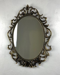 Miroir italien vintage - Décoration murale en métal de style victorien - Product Image 1